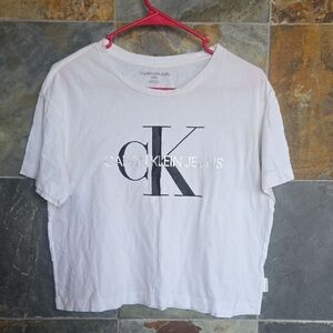 Calvin Klein White Tee with Black Logo